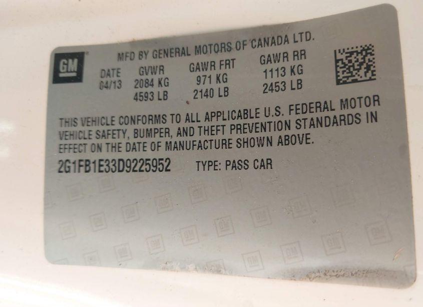 Photo 9 of 2013 Chevrolet Camaro 1LT (VIN 2G1FB1E33D9225952)