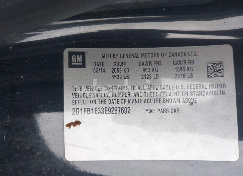 Photo 9 of 2014 Chevrolet Camaro 1LT (VIN 2G1FB1E33E9287692)