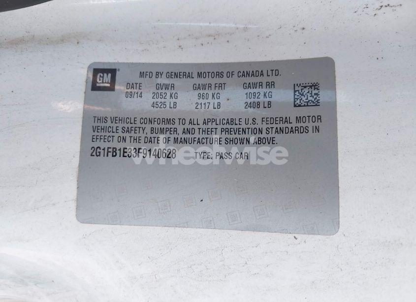 Photo 9 of 2015 Chevrolet Camaro 2LS (VIN 2G1FB1E33F9140628)