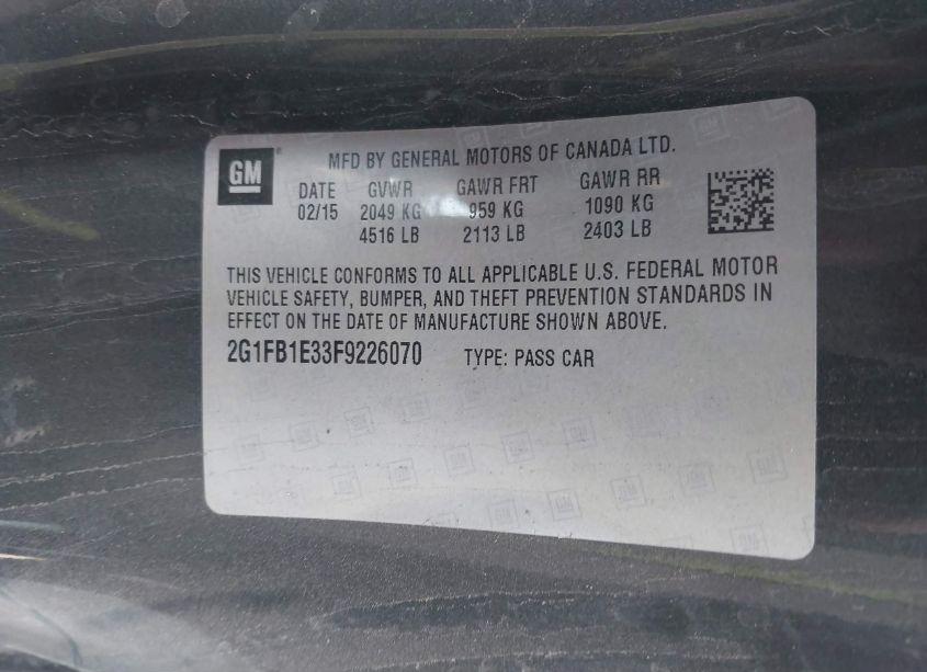 Photo 9 of 2015 Chevrolet Camaro 2LS (VIN 2G1FB1E33F9226070)