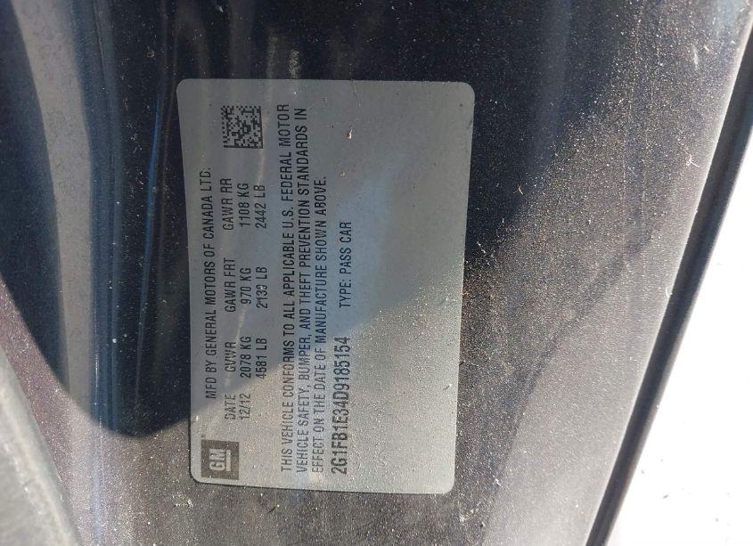 Photo 9 of 2013 Chevrolet Camaro 1LT (VIN 2G1FB1E34D9185154)