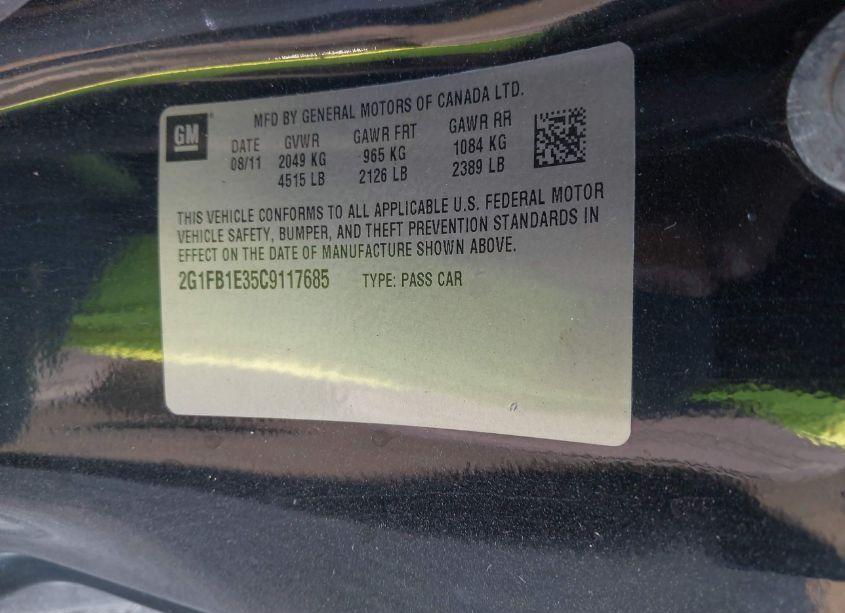 Photo 9 of 2012 Chevrolet Camaro 1LT (VIN 2G1FB1E35C9117685)