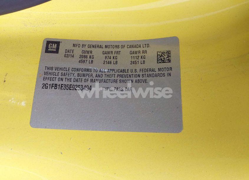 Photo 9 of 2014 Chevrolet Camaro 1LT (VIN 2G1FB1E35E9253494)