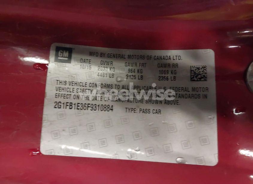 Photo 9 of 2015 Chevrolet Camaro 2LS (VIN 2G1FB1E36F9310884)