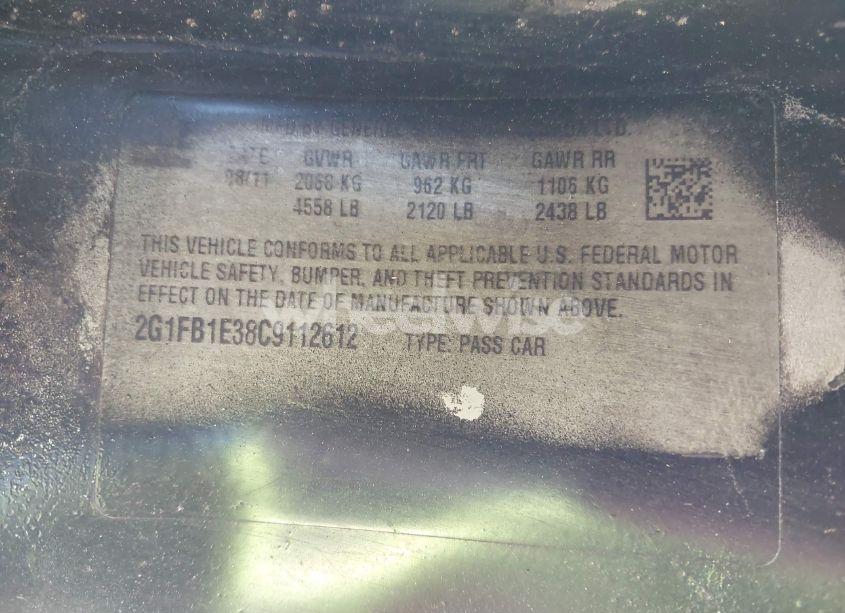 Photo 9 of 2012 Chevrolet Camaro 1LT (VIN 2G1FB1E38C9112612)