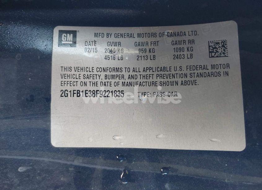 Photo 9 of 2015 Chevrolet Camaro 2LS (VIN 2G1FB1E38F9221835)