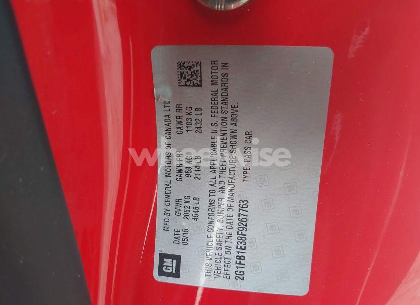 Photo 9 of 2015 Chevrolet Camaro 2LS (VIN 2G1FB1E38F9267763)