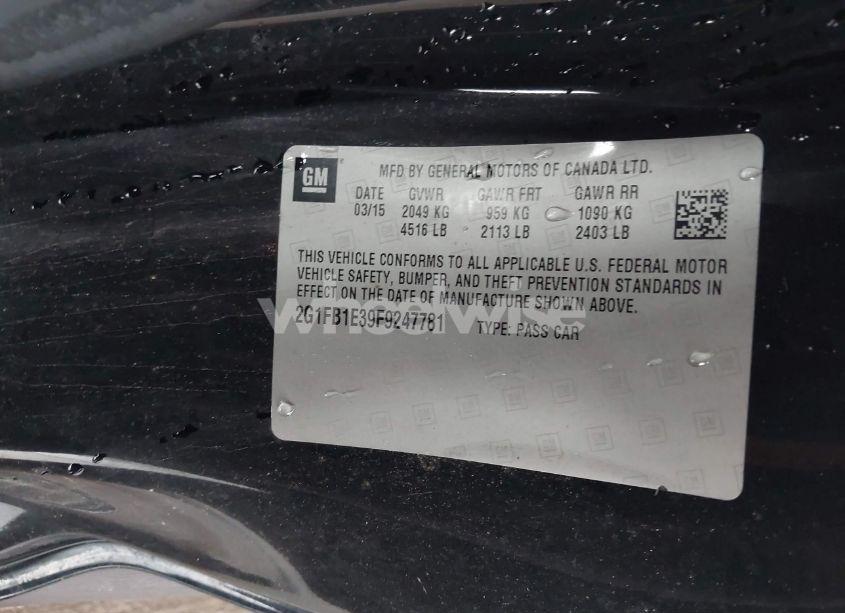 Photo 9 of 2015 Chevrolet Camaro 2LS (VIN 2G1FB1E39F9247781)