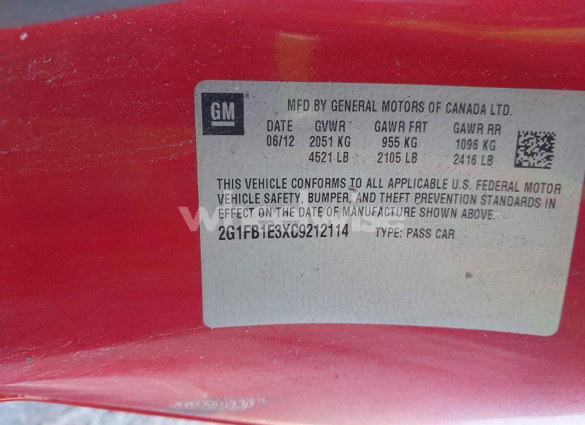 Photo 9 of 2012 Chevrolet Camaro 1LT (VIN 2G1FB1E3XC9212114)