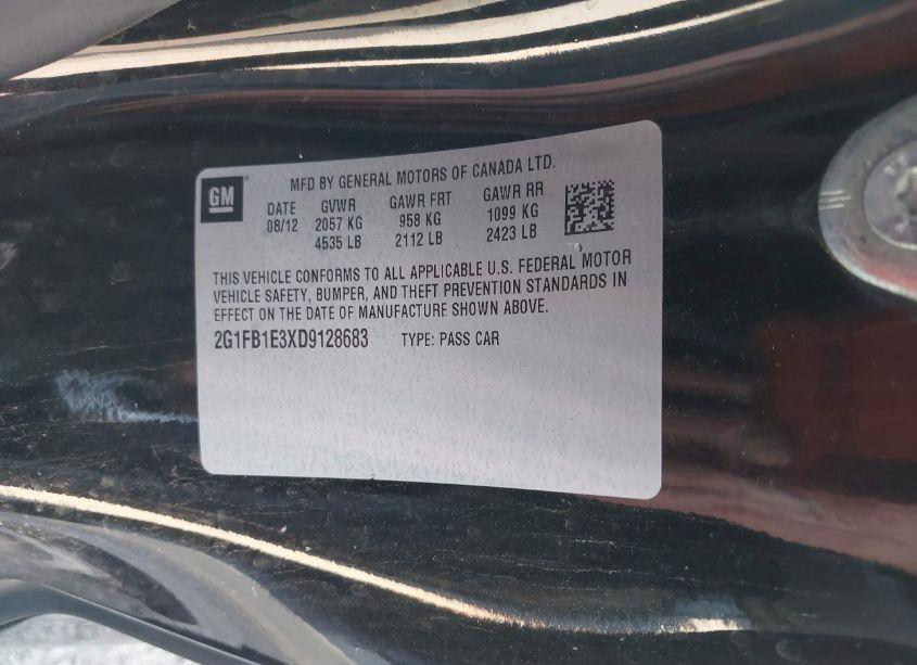 Photo 9 of 2013 Chevrolet Camaro 1LT (VIN 2G1FB1E3XD9128683)