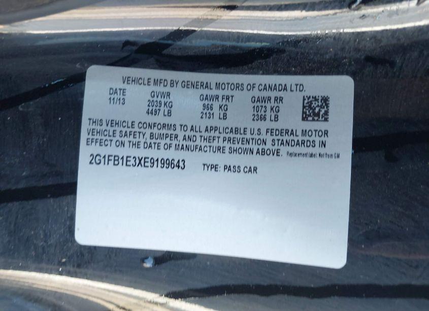 Photo 9 of 2014 Chevrolet Camaro 1LT (VIN 2G1FB1E3XE9199643)