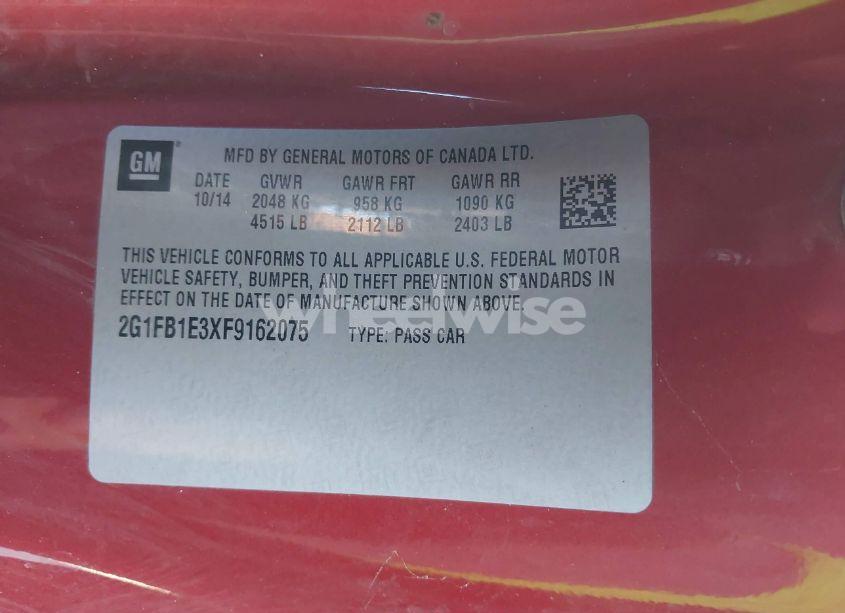 Photo 9 of 2015 Chevrolet Camaro 2LS (VIN 2G1FB1E3XF9162075)