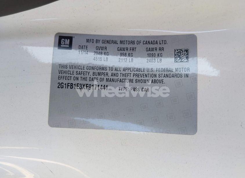 Photo 9 of 2015 Chevrolet Camaro 2LS (VIN 2G1FB1E3XF9171441)