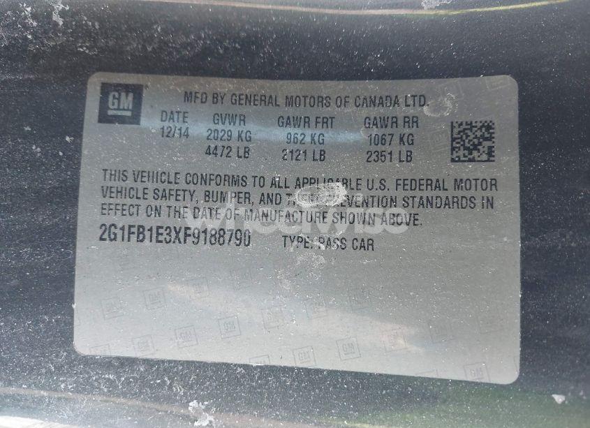 Photo 9 of 2015 Chevrolet Camaro 2LS (VIN 2G1FB1E3XF9188790)