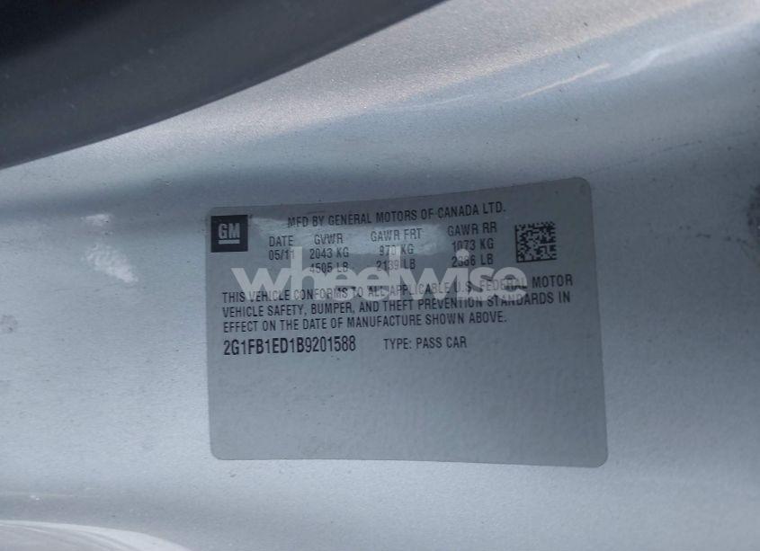 Photo 9 of 2011 Chevrolet Camaro 1LT (VIN 2G1FB1ED1B9201588)