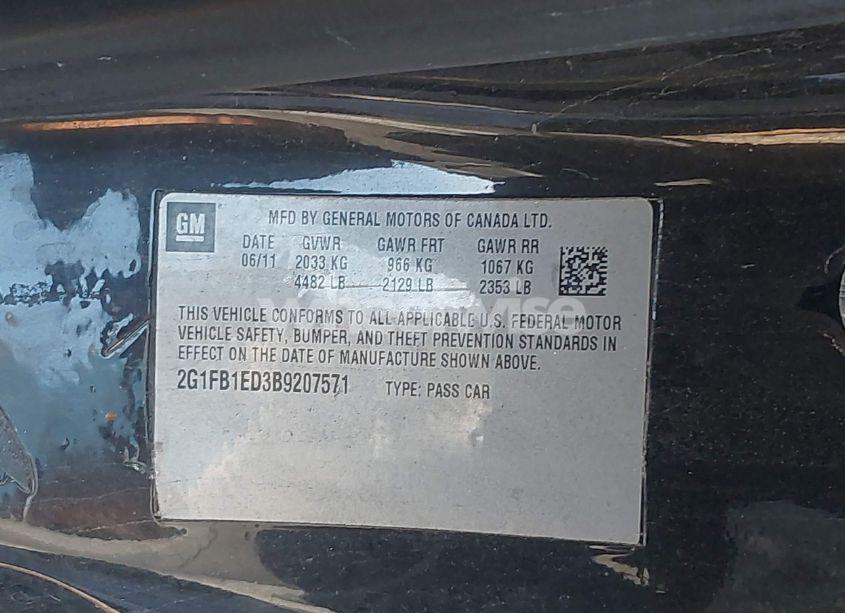 Photo 9 of 2011 Chevrolet Camaro 1LT (VIN 2G1FB1ED3B9207571)