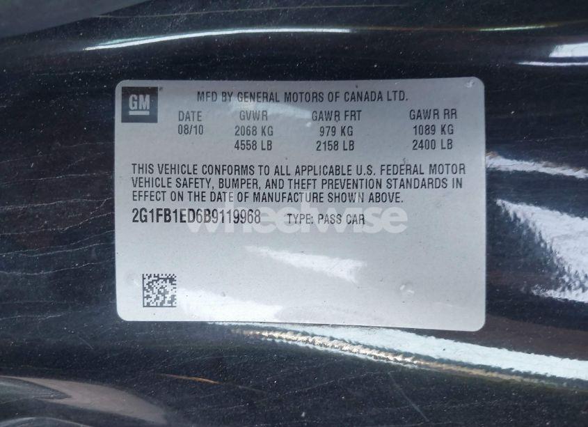 Photo 9 of 2011 Chevrolet Camaro 1LT (VIN 2G1FB1ED6B9119968)