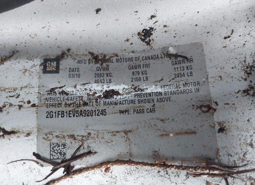 Photo 9 of 2010 Chevrolet Camaro 1LT (VIN 2G1FB1EV5A9201245)