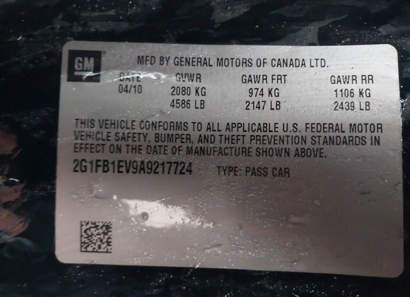 Photo 9 of 2010 Chevrolet Camaro 1LT (VIN 2G1FB1EV9A9217724)