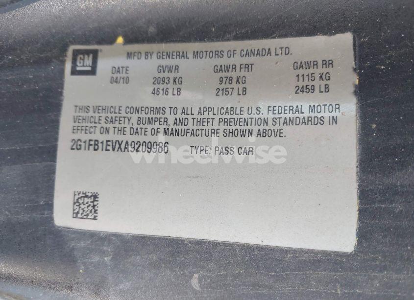 Photo 9 of 2010 Chevrolet Camaro 1LT (VIN 2G1FB1EVXA9209986)