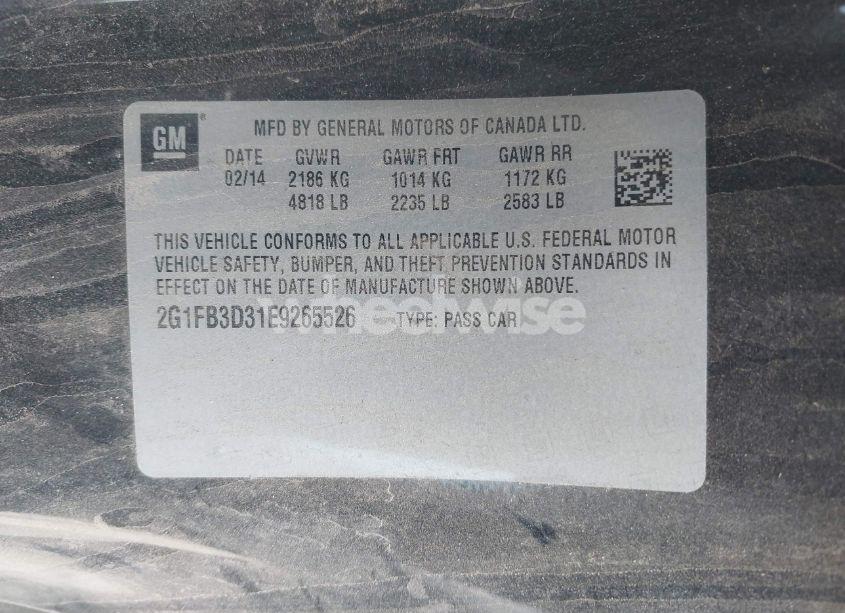 Photo 9 of 2014 Chevrolet Camaro 1LT (VIN 2G1FB3D31E9265526)