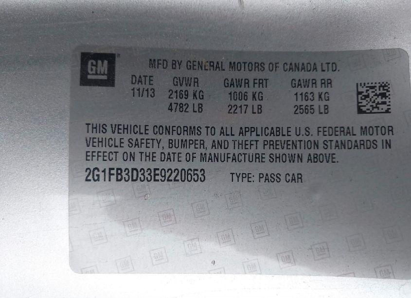 Photo 9 of 2014 Chevrolet Camaro 1LT (VIN 2G1FB3D33E9220653)