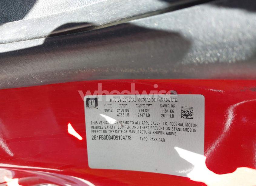 Photo 9 of 2013 Chevrolet Camaro 1LT (VIN 2G1FB3D34D9104778)