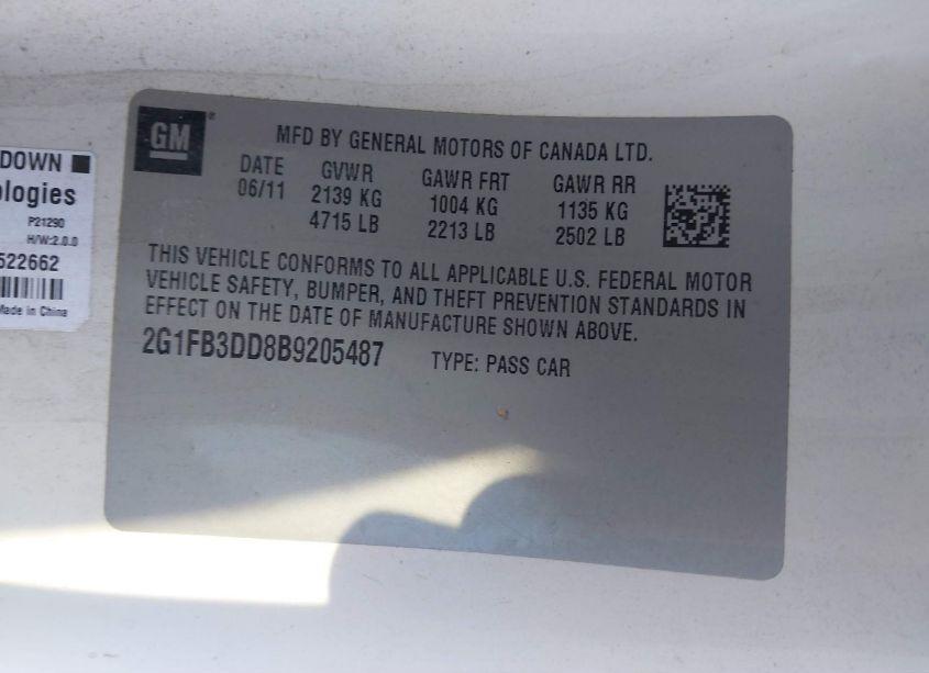 Photo 9 of 2011 Chevrolet Camaro 1LT (VIN 2G1FB3DD8B9205487)