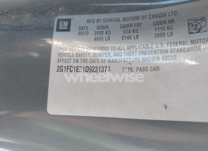 Photo 9 of 2013 Chevrolet Camaro 2LT (VIN 2G1FC1E31D9231374)