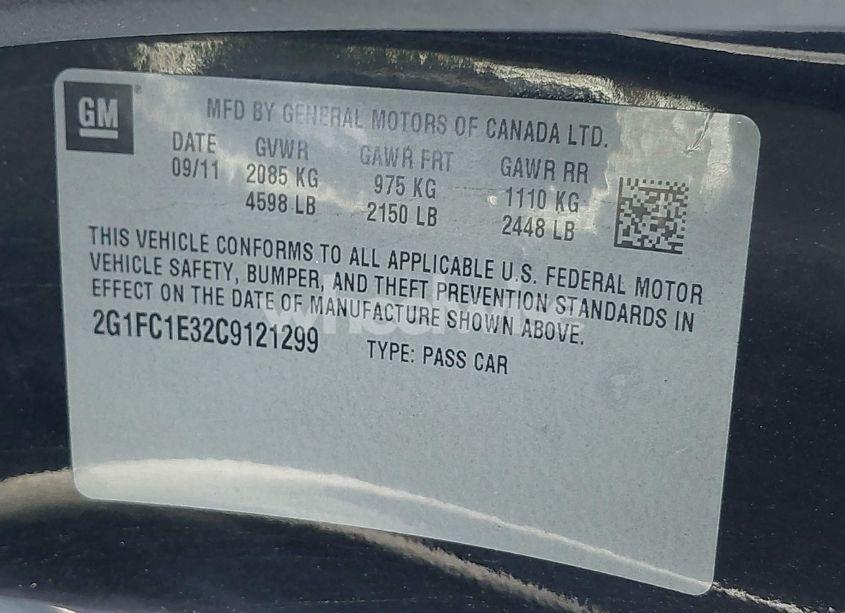 Photo 9 of 2012 Chevrolet Camaro 2LT (VIN 2G1FC1E32C9121299)