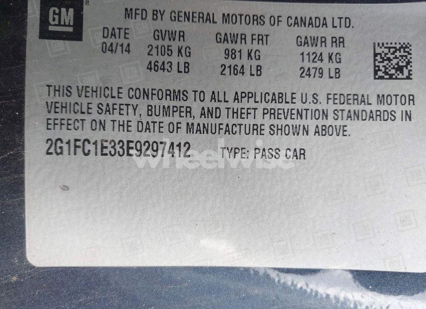 Photo 9 of 2014 Chevrolet Camaro 2LT (VIN 2G1FC1E33E9297412)