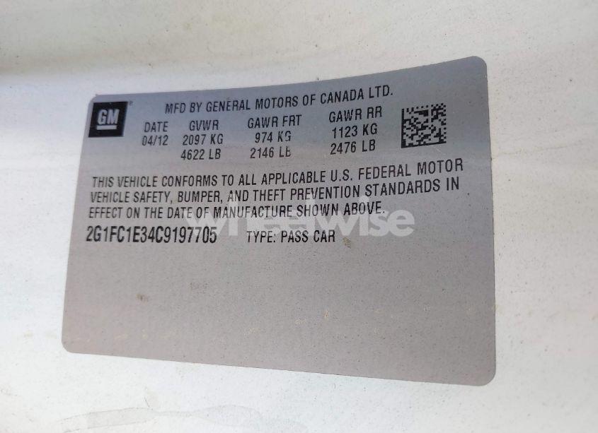 Photo 9 of 2012 Chevrolet Camaro 2LT (VIN 2G1FC1E34C9197705)