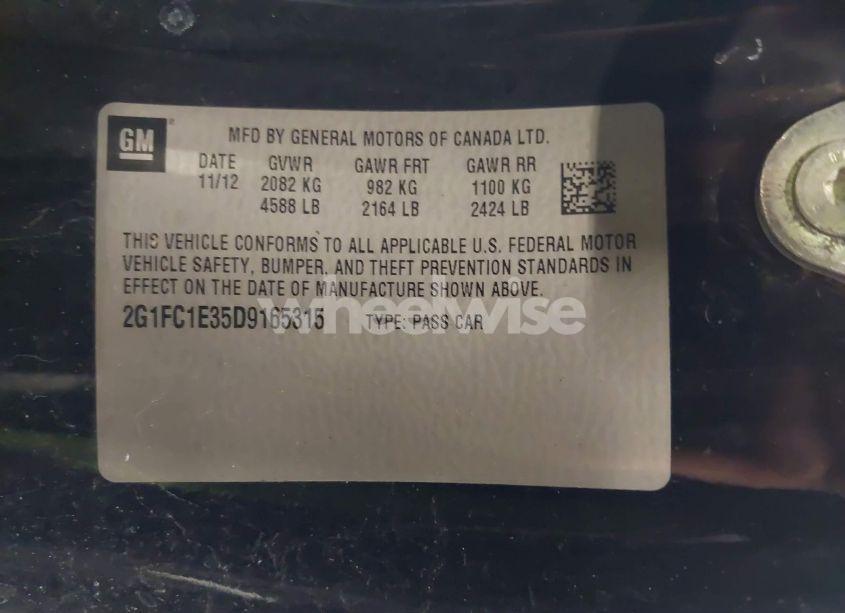 Photo 9 of 2013 Chevrolet Camaro 2LT (VIN 2G1FC1E35D9165315)