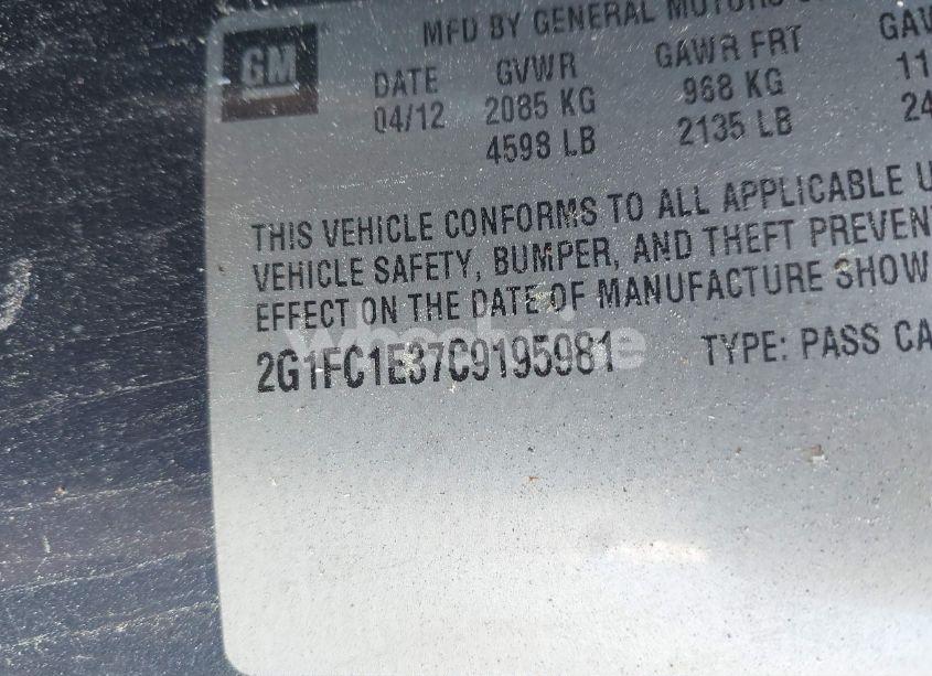 Photo 9 of 2012 Chevrolet Camaro 2LT (VIN 2G1FC1E37C9195981)