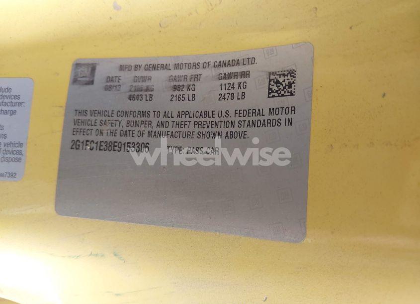 Photo 9 of 2014 Chevrolet Camaro 2LT (VIN 2G1FC1E38E9153306)