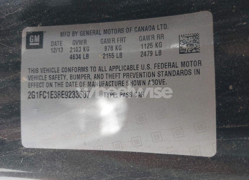 Photo 9 of 2014 Chevrolet Camaro 2LT (VIN 2G1FC1E38E9233687)