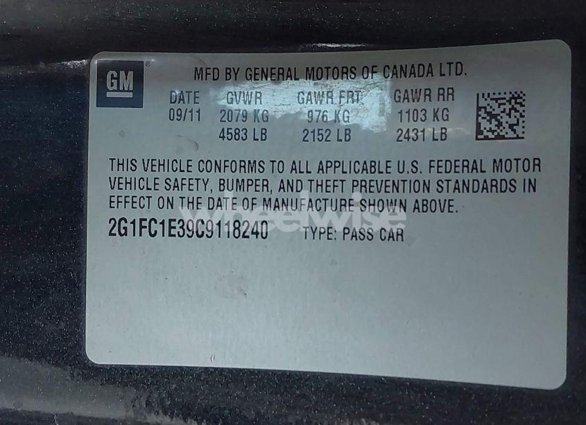 Photo 9 of 2012 Chevrolet Camaro 2LT (VIN 2G1FC1E39C9118240)