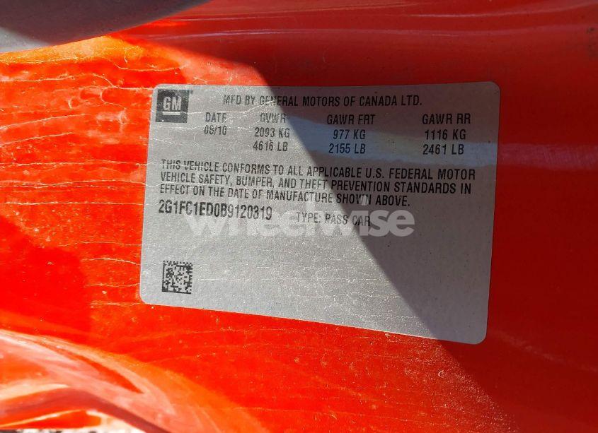 Photo 9 of 2011 Chevrolet Camaro 2LT (VIN 2G1FC1ED0B9120319)