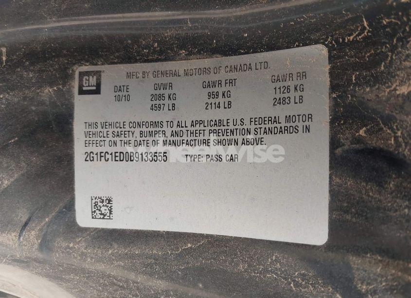 Photo 9 of 2011 Chevrolet Camaro 2LT (VIN 2G1FC1ED0B9133555)