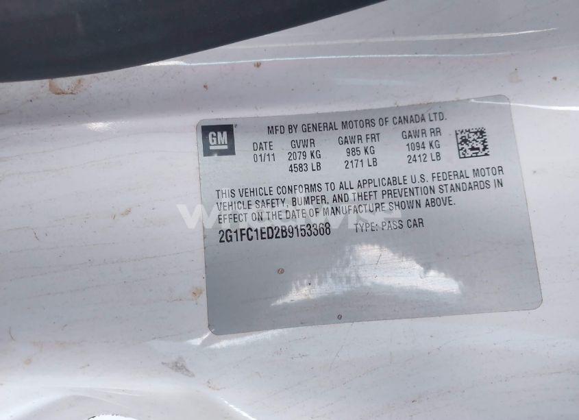 Photo 9 of 2011 Chevrolet Camaro 2LT (VIN 2G1FC1ED2B9153368)