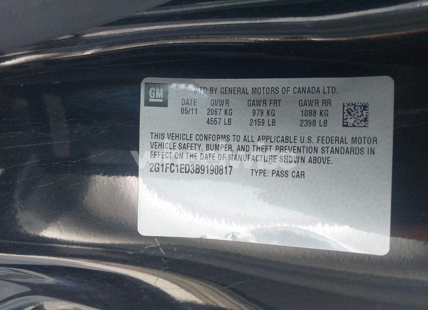 Photo 9 of 2011 Chevrolet Camaro 2LT (VIN 2G1FC1ED3B9190817)