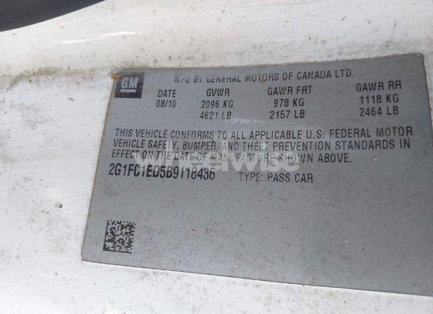 Photo 9 of 2011 Chevrolet Camaro 2LT (VIN 2G1FC1ED5B9118436)