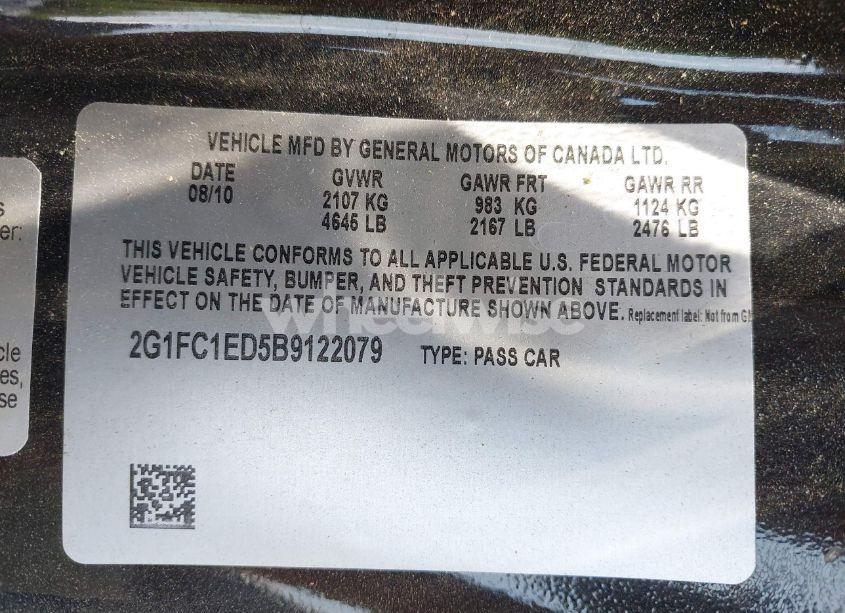 Photo 9 of 2011 Chevrolet Camaro 2LT (VIN 2G1FC1ED5B9122079)