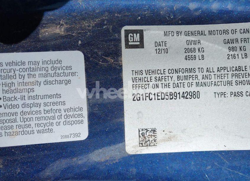 Photo 9 of 2011 Chevrolet Camaro 2LT (VIN 2G1FC1ED5B9142980)