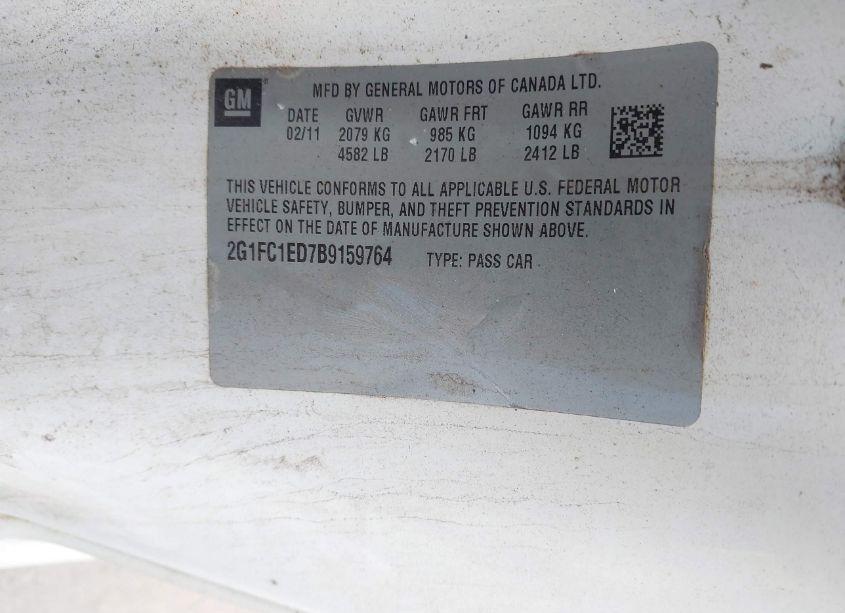 Photo 9 of 2011 Chevrolet Camaro 2LT (VIN 2G1FC1ED7B9159764)