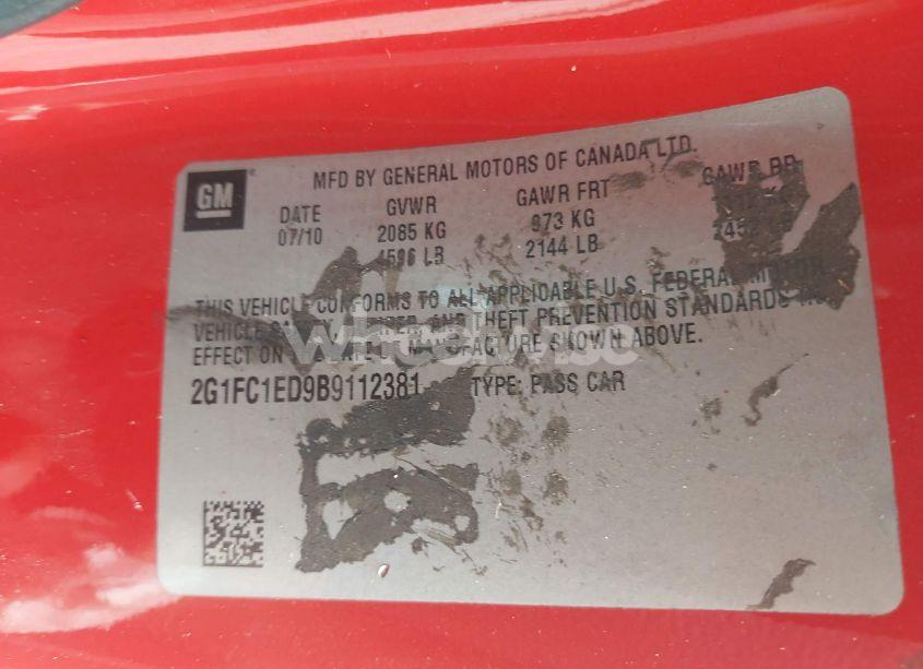 Photo 9 of 2011 Chevrolet Camaro 2LT (VIN 2G1FC1ED9B9112381)