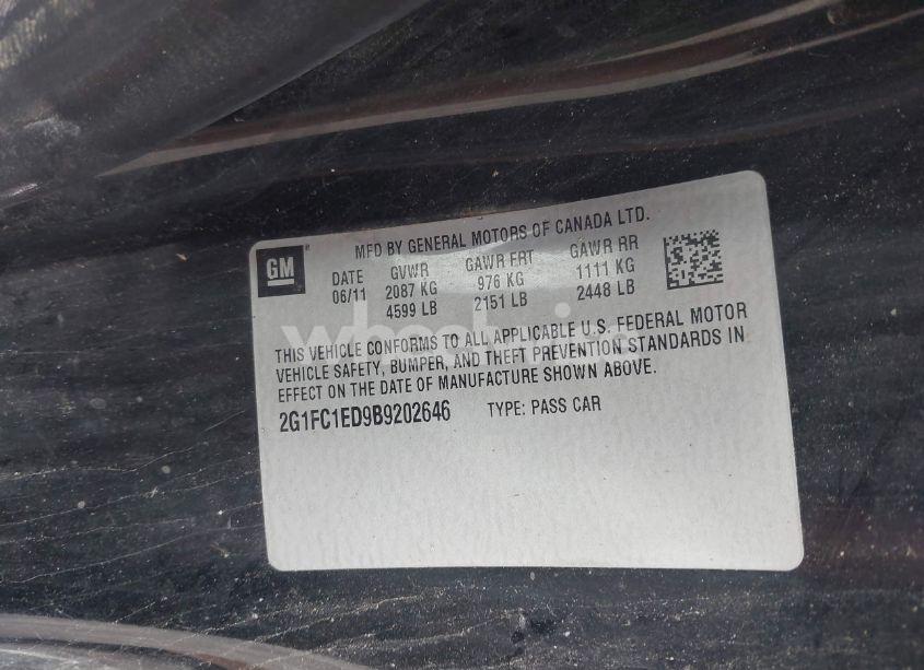 Photo 9 of 2011 Chevrolet Camaro 2LT (VIN 2G1FC1ED9B9202646)