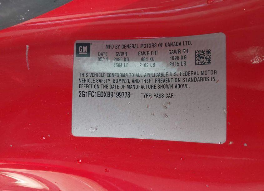 Photo 9 of 2011 Chevrolet Camaro 2LT (VIN 2G1FC1EDXB9199773)