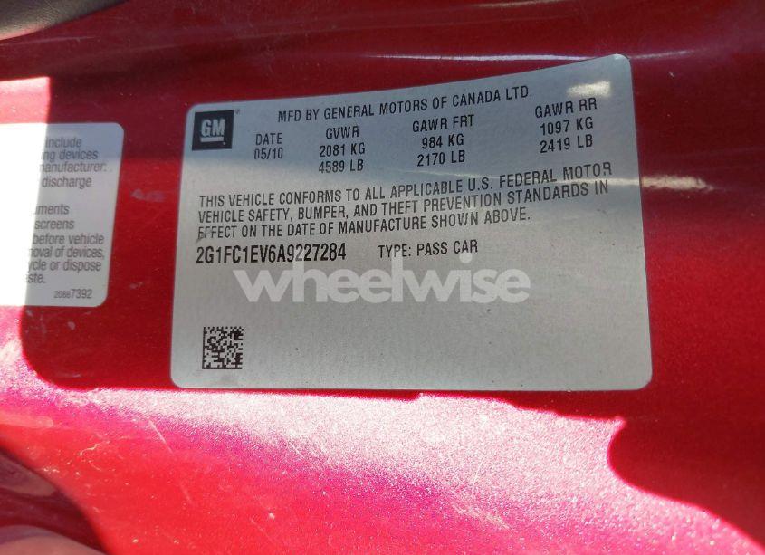 Photo 9 of 2010 Chevrolet Camaro 2LT (VIN 2G1FC1EV6A9227284)