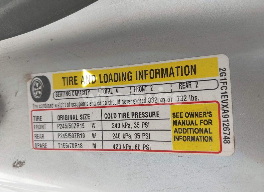 Photo 9 of 2010 Chevrolet Camaro 2LT (VIN 2G1FC1EVXA9126748)